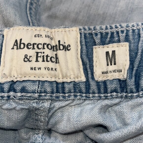 Y2K A&F ABERCROMBIE & FITCH 100% COTTON DENIM DRAWSTRING JOGGERS - EUC - MEDIUM - Picture 8 of 10